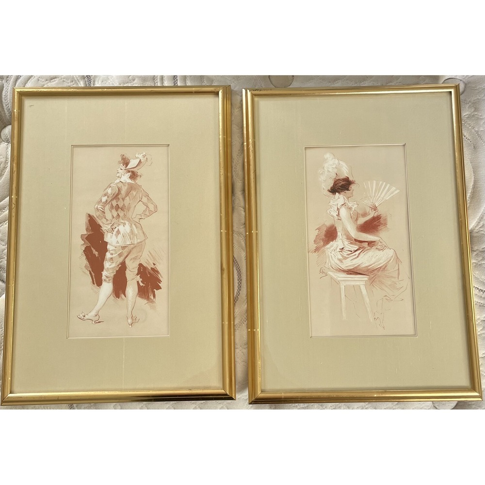 Jules‎ Cherret TWO Framed Litho Prints Maitre De L'Affiche And Woman With Fan